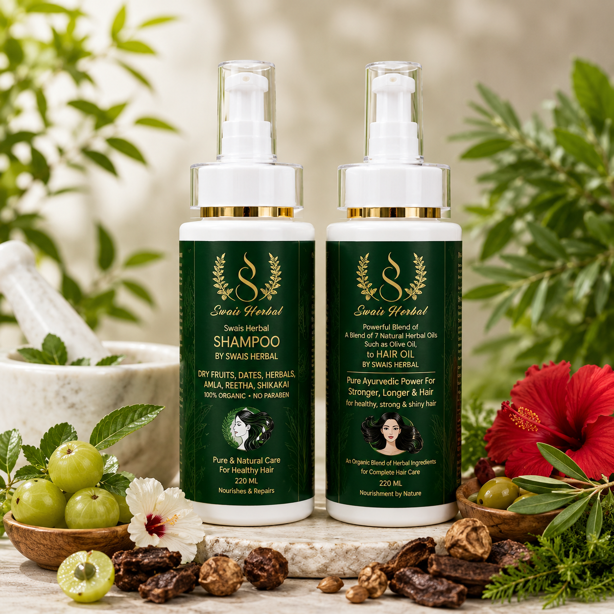 Swais Herbal Oil+Shampoo Combo